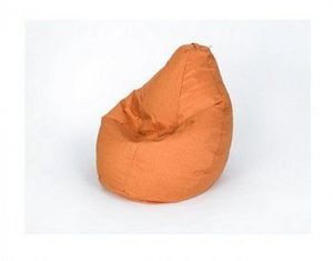 Кресло-мешок Груша велюр оранжевое малое в Качканаре - kachkanar.ok-mebel.com | фото 1