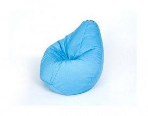 Кресло-мешок Груша велюр голубое малое в Качканаре - kachkanar.ok-mebel.com | фото 1