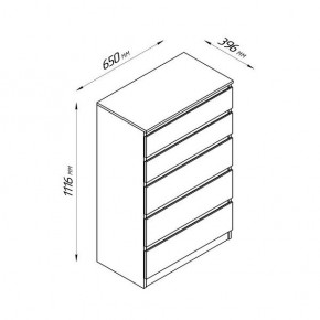 2.03.02.070.4 КАСТОР комод 5 ящиков RU серый в Качканаре - kachkanar.ok-mebel.com | фото 2