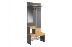 БАСКО Прихожая К3 (графит) в Качканаре - kachkanar.ok-mebel.com | фото 2