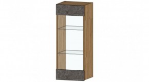 ДАЛЛАС Шкаф со стеклом (цемент темный) в Качканаре - kachkanar.ok-mebel.com | фото