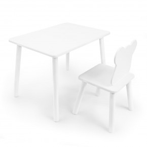 Детский комплект стол и стул «Мишка» Rolti Baby (белый/белый, массив березы/мдф) в Качканаре - kachkanar.ok-mebel.com | фото