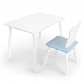 Детский комплект стол и стул «Мишка» Rolti Baby (белый/голубой, массив березы/мдф) в Качканаре - kachkanar.ok-mebel.com | фото