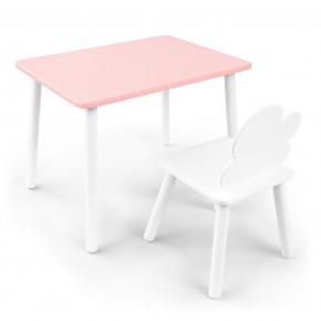 Детский комплект стол и стул «Облачко» Rolti Baby (розовый/белый, массив березы/мдф) в Качканаре - kachkanar.ok-mebel.com | фото