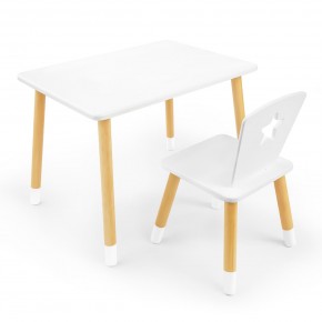 Детский комплект стол и стул «Звезда» Rolti Baby (белый/береза, массив березы/мдф) в Качканаре - kachkanar.ok-mebel.com | фото