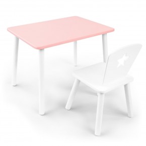 Детский комплект стол и стул «Звезда» Rolti Baby (розовый/белый, массив березы/мдф) в Качканаре - kachkanar.ok-mebel.com | фото
