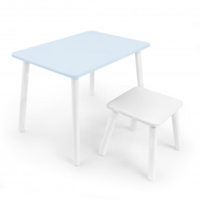 Детский комплект стол и табурет Rolti Baby (голубая столешница/белое сиденье/белые ножки) в Качканаре - kachkanar.ok-mebel.com | фото