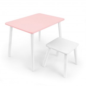 Детский комплект стол и табурет Rolti Baby (розовая столешница/белое сиденье/белые ножки) в Качканаре - kachkanar.ok-mebel.com | фото