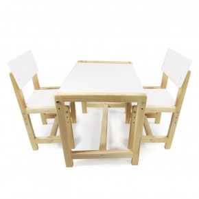 Детский растущий комплект стол и два стула  Я САМ "Лофт" (Белый, Сосна) в Качканаре - kachkanar.ok-mebel.com | фото