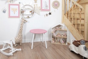 Детский стол круглый Rolti Baby (розовый/белый, массив березы/мдф) в Качканаре - kachkanar.ok-mebel.com | фото 1