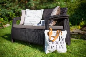 Диван пластиковый Корфу Макс (Corfu love seat max) коричневый в Качканаре - kachkanar.ok-mebel.com | фото 4