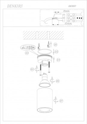 DK3007-BK Накладной светильник влагозащ., IP 44, 15 Вт, GU10, черный, алюминий в Качканаре - kachkanar.ok-mebel.com | фото 6