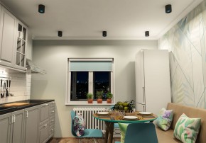 DK3090-BK+CY Светильник накладной IP 20, 10 Вт, GU5.3, LED, черный/голубой, пластик в Качканаре - kachkanar.ok-mebel.com | фото 2