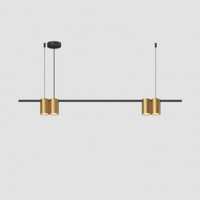 DK4061-BK+SG Подвесной светильник ORBIT, IP20, 4xGU10 LED до 15 Вт, черный + сатинированное золото, алюминий в Качканаре - kachkanar.ok-mebel.com | фото