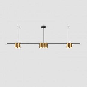 DK4063-BK+SG Подвесной светильник ORBIT, IP20, 7xGU10 LED до 15 Вт, черный + сатинированное золото, алюминий в Качканаре - kachkanar.ok-mebel.com | фото