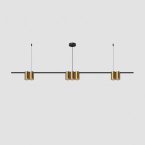 DK4063-BK+SG Подвесной светильник ORBIT, IP20, 7xGU10 LED до 15 Вт, черный + сатинированное золото, алюминий в Качканаре - kachkanar.ok-mebel.com | фото 2