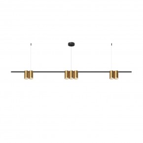 DK4063-BK+SG Подвесной светильник ORBIT, IP20, 7xGU10 LED до 15 Вт, черный + сатинированное золото, алюминий в Качканаре - kachkanar.ok-mebel.com | фото 3