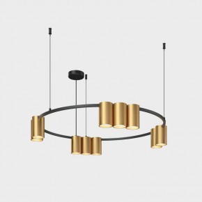 DK4065-BK+SG Подвесной светильник ORBIT , IP20, 10xGU10 LED до 15 Вт, черный + сатинированное золото, алюминий в Качканаре - kachkanar.ok-mebel.com | фото