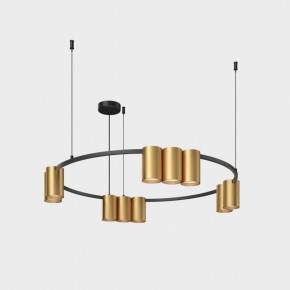 DK4065-BK+SG Подвесной светильник ORBIT , IP20, 10xGU10 LED до 15 Вт, черный + сатинированное золото, алюминий в Качканаре - kachkanar.ok-mebel.com | фото 2