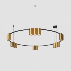 DK4067-BK+SG Подвесной светильник ORBIT, IP20, 15xGU10 LED, до 15 Вт, черный + сатинированное золото, алюминий в Качканаре - kachkanar.ok-mebel.com | фото 2