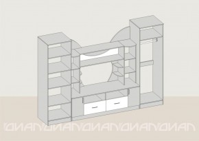 Гостиная Аллегро с 2 шкафами вариант-5 (венге/дуб белфорт) в Качканаре - kachkanar.ok-mebel.com | фото 2