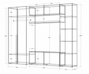 Гостиная Норден (Дуб Крафт белый) в Качканаре - kachkanar.ok-mebel.com | фото 4