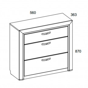 Комод 3S/56, OLIVIA, цвет вудлайн крем/дуб анкона в Качканаре - kachkanar.ok-mebel.com | фото 3
