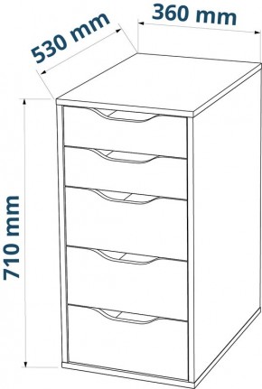 Комод Ингар белый с пятью выдвижными ящиками в Качканаре - kachkanar.ok-mebel.com | фото 3