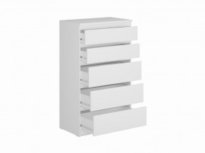 Комод КАСТОР с пятью ящиками, цвет белый в Качканаре - kachkanar.ok-mebel.com | фото 2