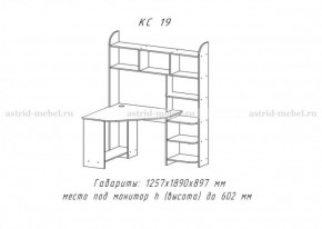 Компьютерный стол №19 (Анкор темный) в Качканаре - kachkanar.ok-mebel.com | фото 3