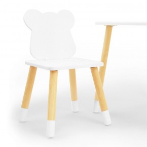 Комплект детской мебели стол и два стула Мишутка (Белый/Белый/Береза) в Качканаре - kachkanar.ok-mebel.com | фото