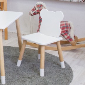 Комплект детской мебели стол и два стула Мишутка (Белый/Белый/Береза) в Качканаре - kachkanar.ok-mebel.com | фото 2