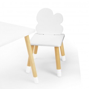 Комплект детской мебели стол и два стула Облачко (Белый/Белый/Береза) в Качканаре - kachkanar.ok-mebel.com | фото