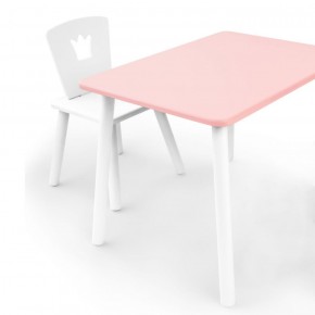 Комплект детской мебели стол и стул Корона (Розовый/Белый/Белый) в Качканаре - kachkanar.ok-mebel.com | фото