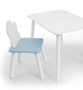 Комплект детской мебели стол и стул Облачко (Белый/Голубой/Белый) в Качканаре - kachkanar.ok-mebel.com | фото