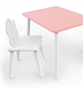 Комплект детской мебели стол и стул Облачко (Розывый/Белый/Белый) в Качканаре - kachkanar.ok-mebel.com | фото