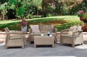 Комплект мебели Корфу сет (Corfu set) капучино - песок в Качканаре - kachkanar.ok-mebel.com | фото 2