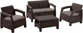 Комплект мебели Корфу сет (Corfu set) коричневый - серо-бежевый * в Качканаре - kachkanar.ok-mebel.com | фото
