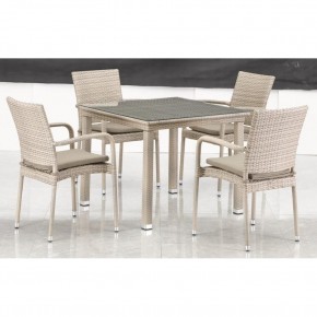 Комплект плетеной мебели T256C/Y376C-W85 Latte (4+1) + подушки на стульях в Качканаре - kachkanar.ok-mebel.com | фото 3
