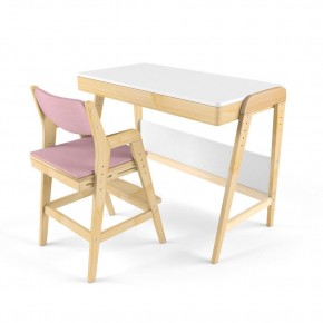 Комплект растущий стол и стул с чехлом 38 попугаев «Вуди» (Белый, Береза, Розовый) в Качканаре - kachkanar.ok-mebel.com | фото