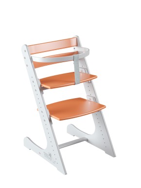 Комплект растущий стул и жесткий ограничитель Конёк Горбунёк Комфорт  (Бело-оранжевый) в Качканаре - kachkanar.ok-mebel.com | фото