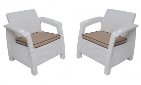 Комплект уличной мебели Yalta Premium Terrace Set (Ялта) белый (+подушки под спину) в Качканаре - kachkanar.ok-mebel.com | фото 4
