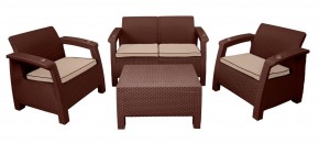 Комплект уличной мебели Yalta Premium Terrace Set (Ялта) шоколадый (+подушки под спину) в Качканаре - kachkanar.ok-mebel.com | фото 1