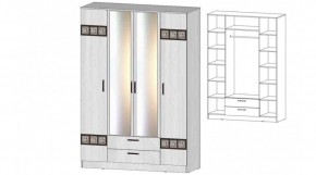 КОСТА-РИКА Шкаф 4-х створчатый (анкор светлый) в Качканаре - kachkanar.ok-mebel.com | фото