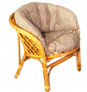 Кресло Багама, подушки светлые полные шенил (Мёд) в Качканаре - kachkanar.ok-mebel.com | фото 1