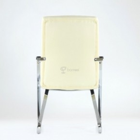 Кресло Barneo K-25 для посетителей и переговорных (хром, бежевая экокожа) в Качканаре - kachkanar.ok-mebel.com | фото 3