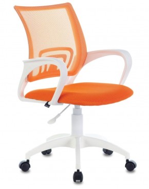 Кресло BRABIX "Fly MG-396W", пластик белый, сетка, оранжевое, 532401, MG-396W_532401 в Качканаре - kachkanar.ok-mebel.com | фото