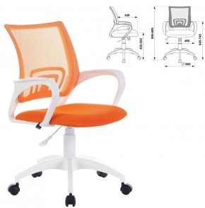 Кресло BRABIX "Fly MG-396W", пластик белый, сетка, оранжевое, 532401, MG-396W_532401 в Качканаре - kachkanar.ok-mebel.com | фото 2