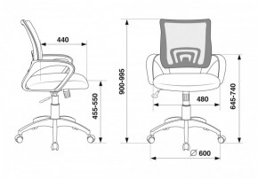 Кресло Бюрократ CH-695N/DG/TW-11 серый TW-04 черный TW-11 в Качканаре - kachkanar.ok-mebel.com | фото 4