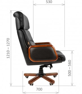 Кресло для руководителя CHAIRMAN 417 (Натуральная кожа) Черное в Качканаре - kachkanar.ok-mebel.com | фото 5